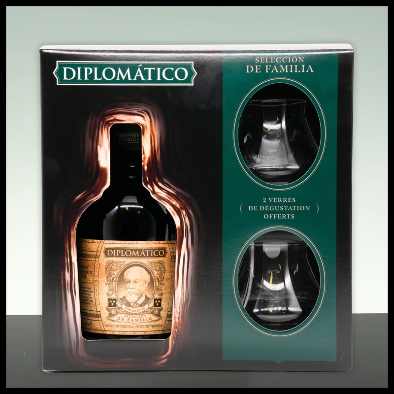 Diplomatico Seleccion de Familia Rum Box mit 2 Gläsern 0,7L - 43% Vol.