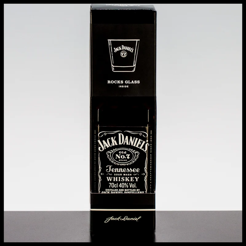 Jack Daniel's Old No. 7 Tennessee Whiskey Geschenkbox mit Glas 0,7L - 40% Vol.