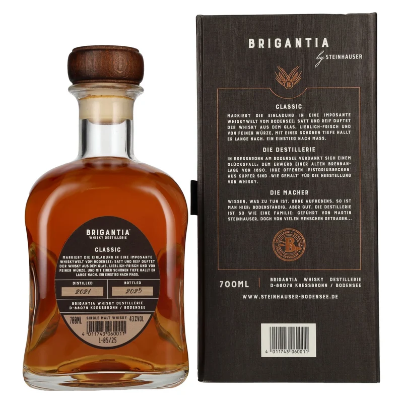 Steinhauser BRIGANTIA CLASSIC Single Malt Whisky Limited Edition 43% Vol. 0,7l in Geschenkbox