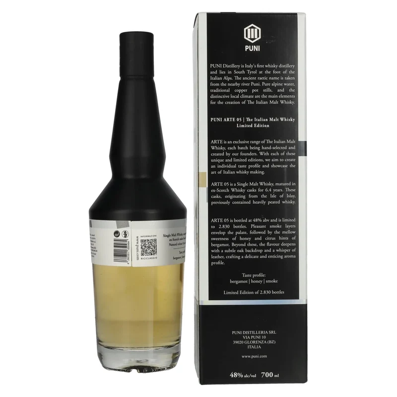 Puni ARTE N° 5 The Italian Malt Whisky Limited Edition 48% Vol. 0,7l in Geschenkbox