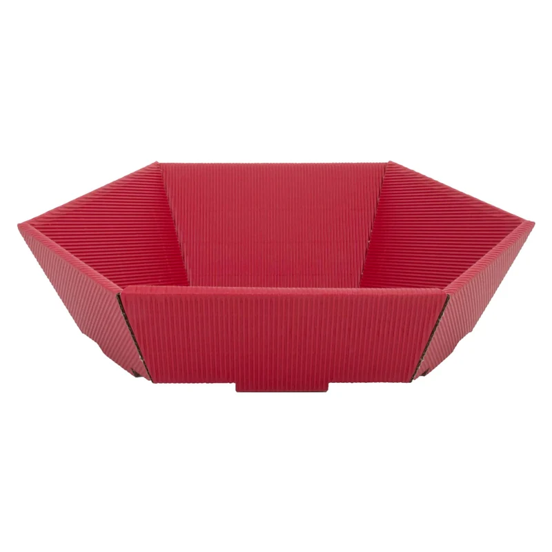 Präsentkorb Sechseck ROT klein 27x29x10,5 cm
