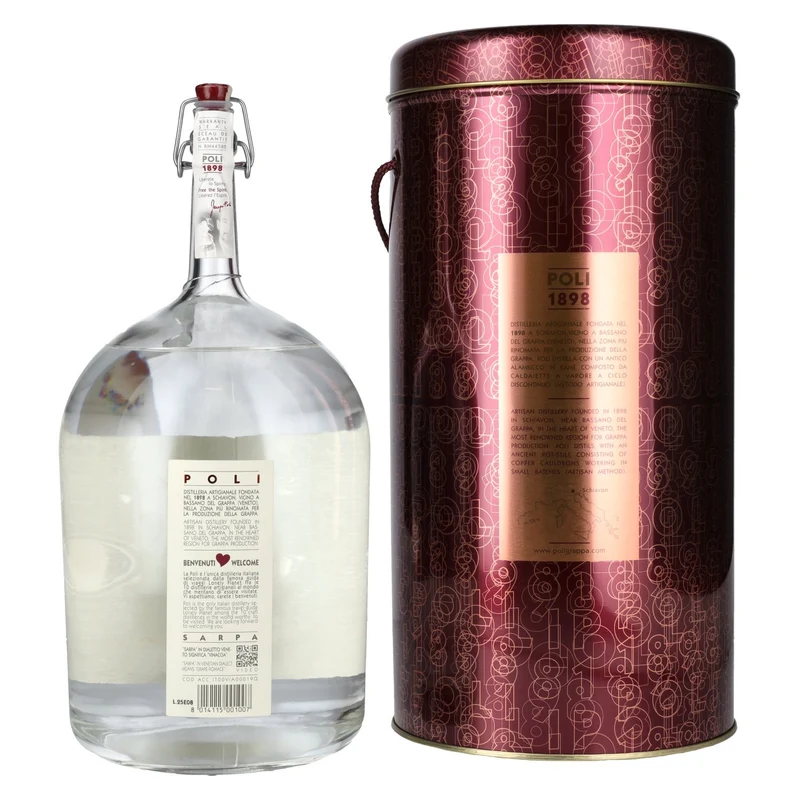 Poli Grappa Sarpa di Poli 40% Vol. 3l in Tinbox