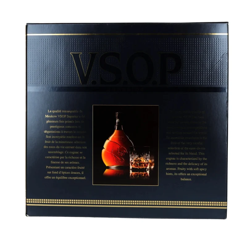 Meukow V.S.O.P Superior Cognac 40% Vol. 0,7l in Geschenkbox mit 2 Gläser