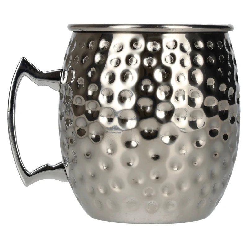Moscow Mule Becher Edelstahl Look glänzend gehammert 0,55l