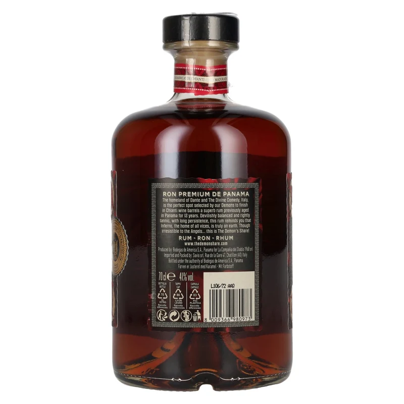 The Demon's Share Superior Blend Rum 12 Years Old Chianti Barrel Finish 41% Vol. 0,7l
