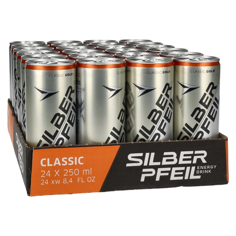 SILBERPFEIL Energy Drink CLASSIC GOLD 24x0,25l Dosen Pfand