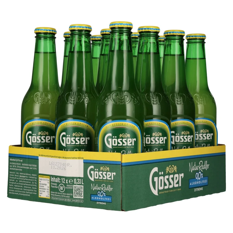 Gösser Natur Radler 0,0% alkoholfrei 12x0,33l