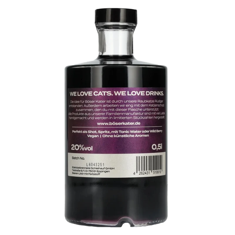 BÖSER KATER Dark Berry Likör 20% Vol. 0,5l
