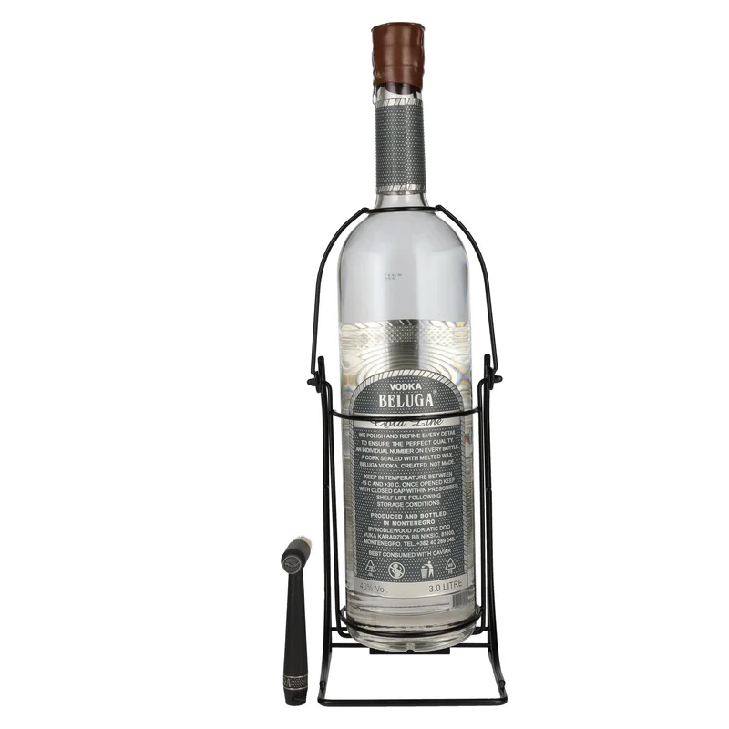 Beluga Gold Line Vodka Montenegro 40% Vol. 3l in Geschenkbox mit Schwenkständer und Pinsel