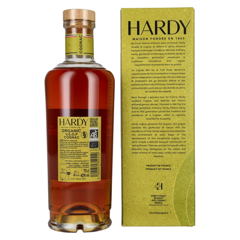 Hardy V.S.O.P Cognac ORGANIC 40% Vol. 0,7l in Geschenkbox