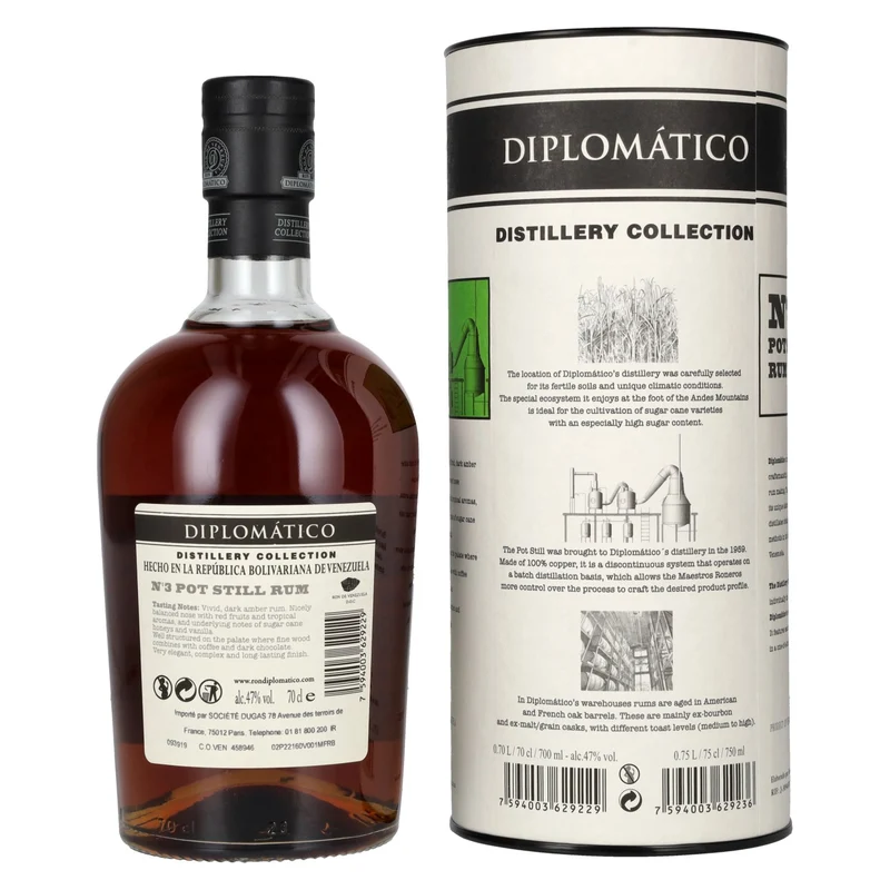 Diplomático Distillery Collection N° 3 POT STILL Rum 47% Vol. 0,7l in Geschenkbox