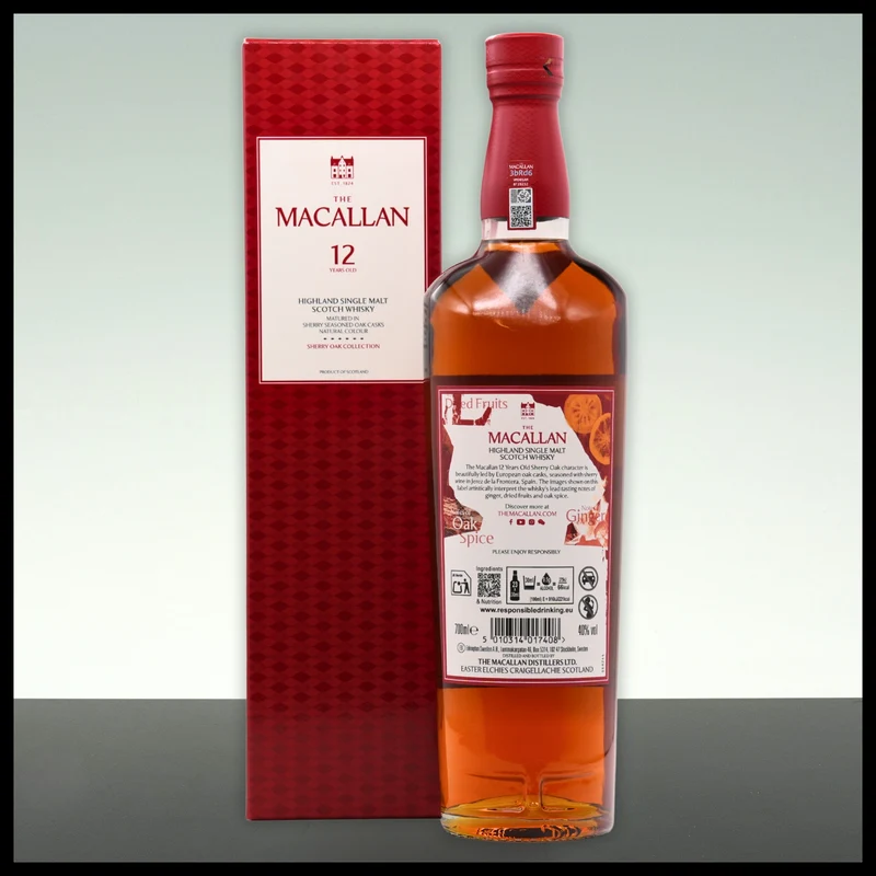 Macallan 12 YO Sherry Oak Cask Highland Single Malt Whisky 0,7L - 40% Vol.
