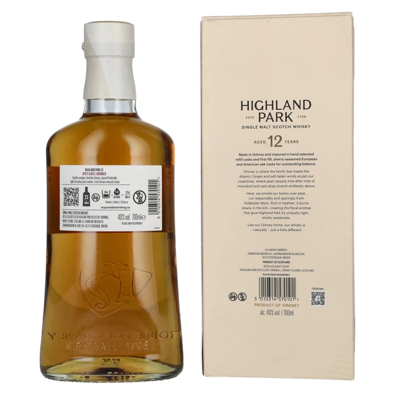 Highland Park 12 Years Old SPICY & WELL-ROUNDED 40% Vol. 0,7l in Geschenkbox