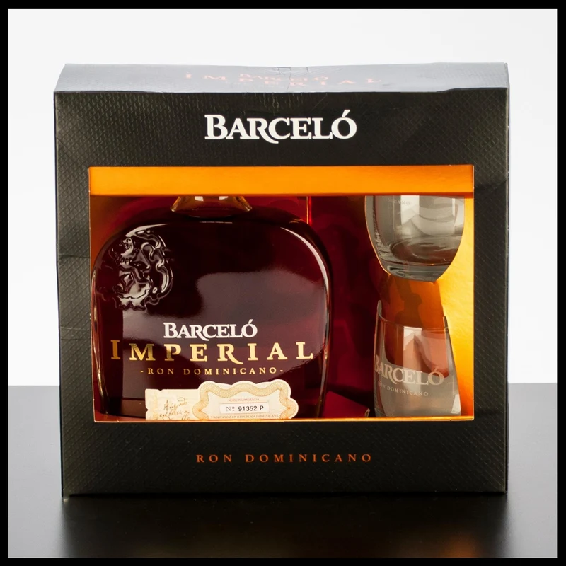 Ron Barcelo Imperial Rum Geschenkbox mit 2 Gläsern 0,7L - 38% Vol.