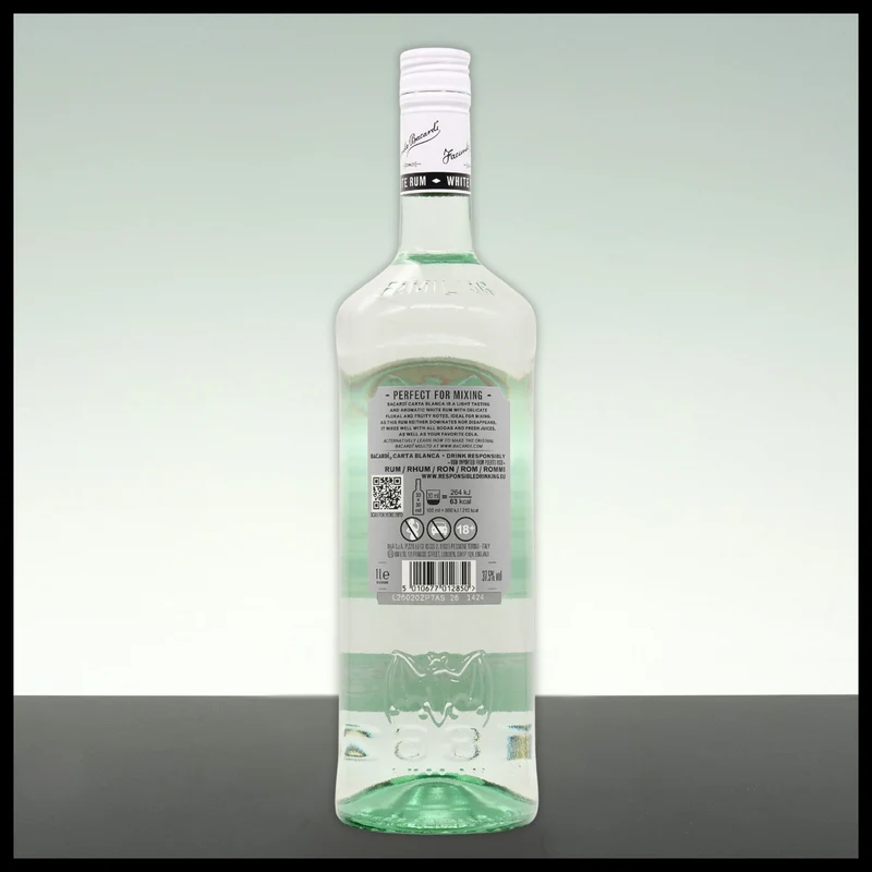 Bacardi Carta Blanca Superior White Rum 1L - 37,5% Vol.
