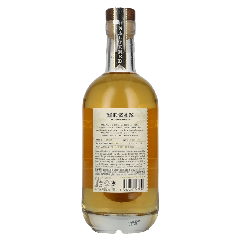 Mezan XO The Unaltered Jamaica Rum 40% Vol. 0,7l