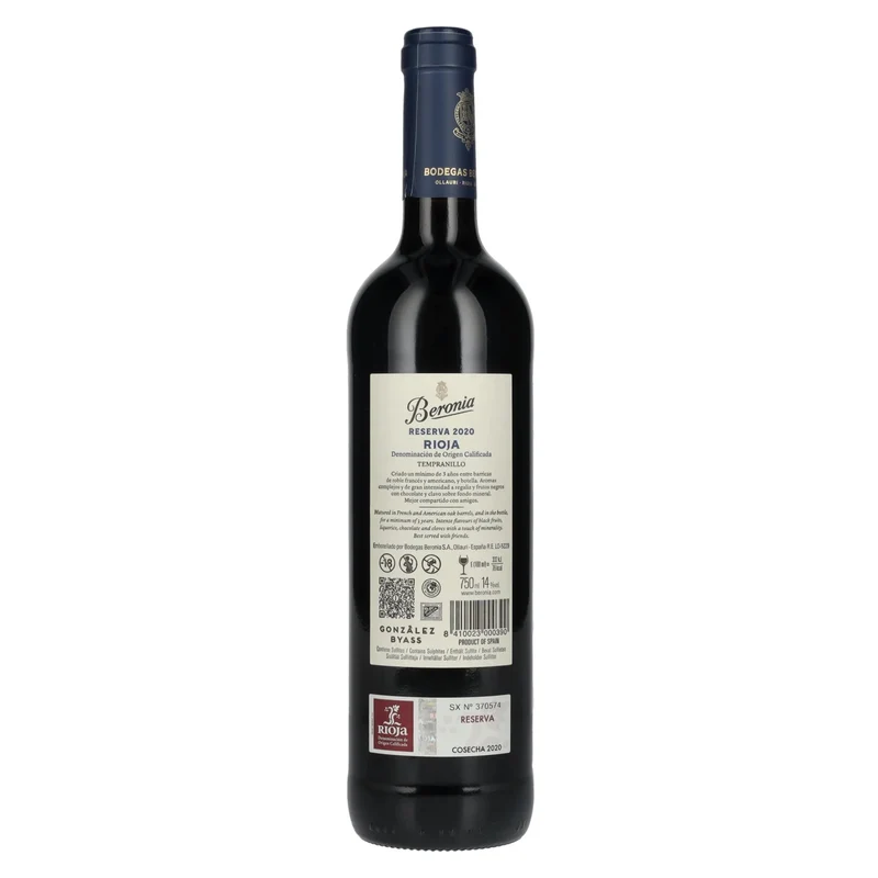 Beronia Reserva Rioja 2020 14% Vol. 0,75l