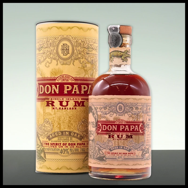 Don Papa Rum 7 YO Single Island mit Geschenkdose 0,7L - 40% Vol.