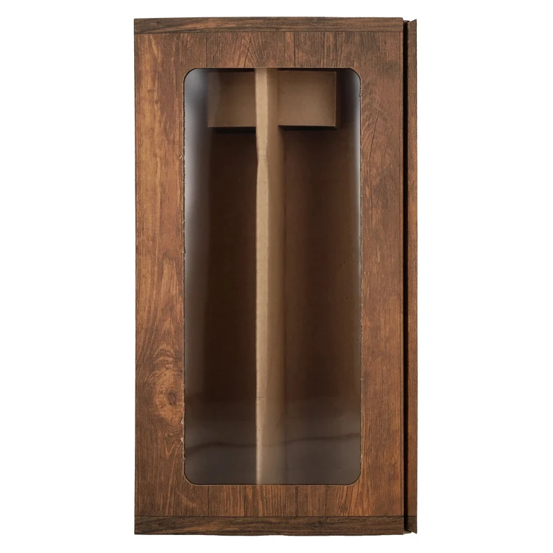 Präsentkarton Vintage Holzoptik mit Fenster 2er