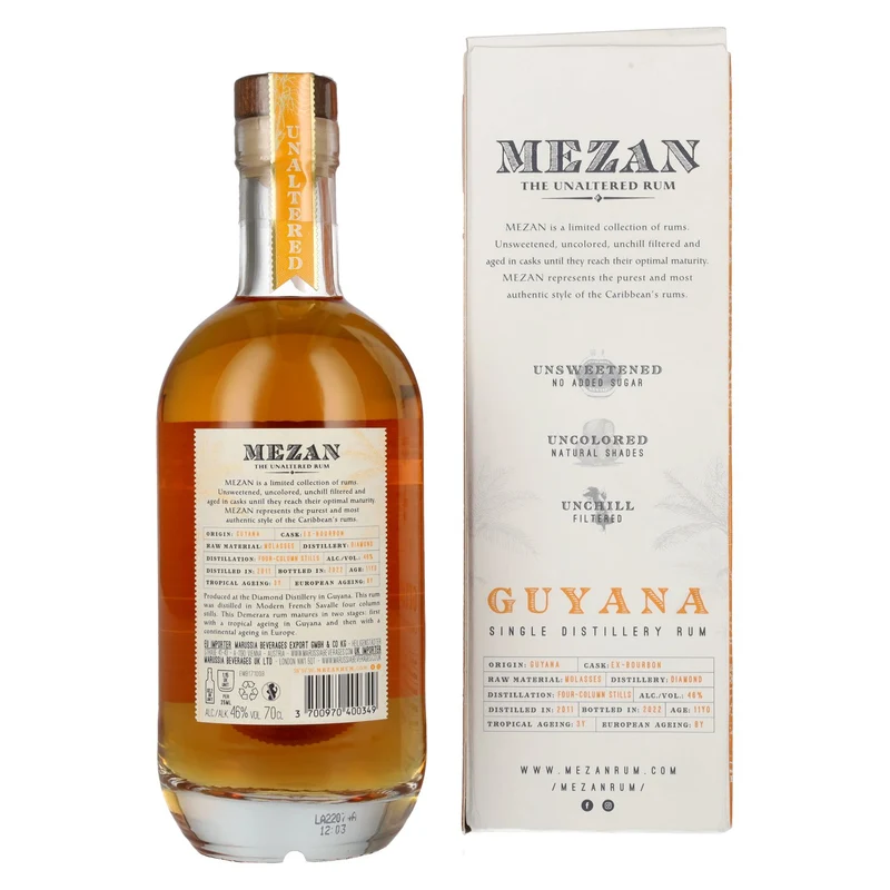 Mezan The Unaltered Rum Guyana 2011 46% Vol. 0,7l in Geschenkbox
