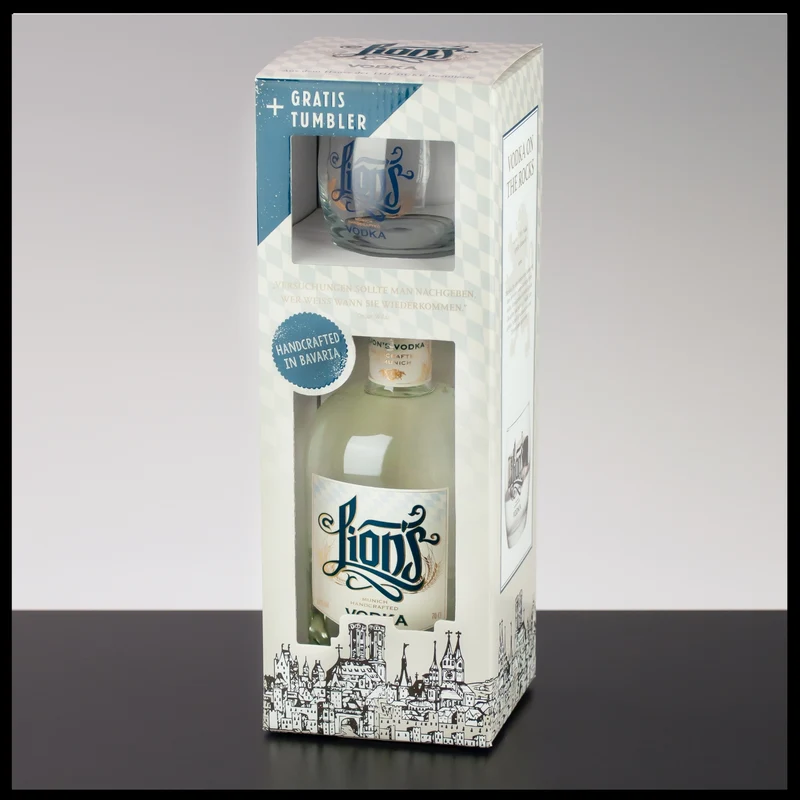 Lions Vodka Geschenkbox mit Glas 0,7L - 40% Vol.
