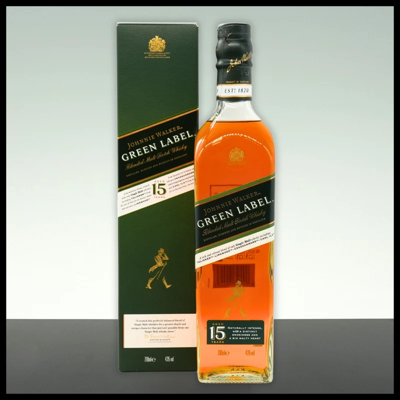 Johnnie Walker Green Label 15 YO Blended Whisky 0,7L - 43% Vol.