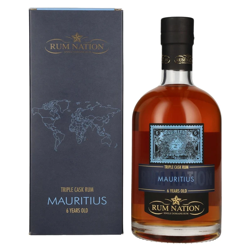 Rum Nation Mauritius 6 Years Old Triple Cask Rum Limited Edition Batch 1 43% Vol. 0,7l in Geschenkbox
