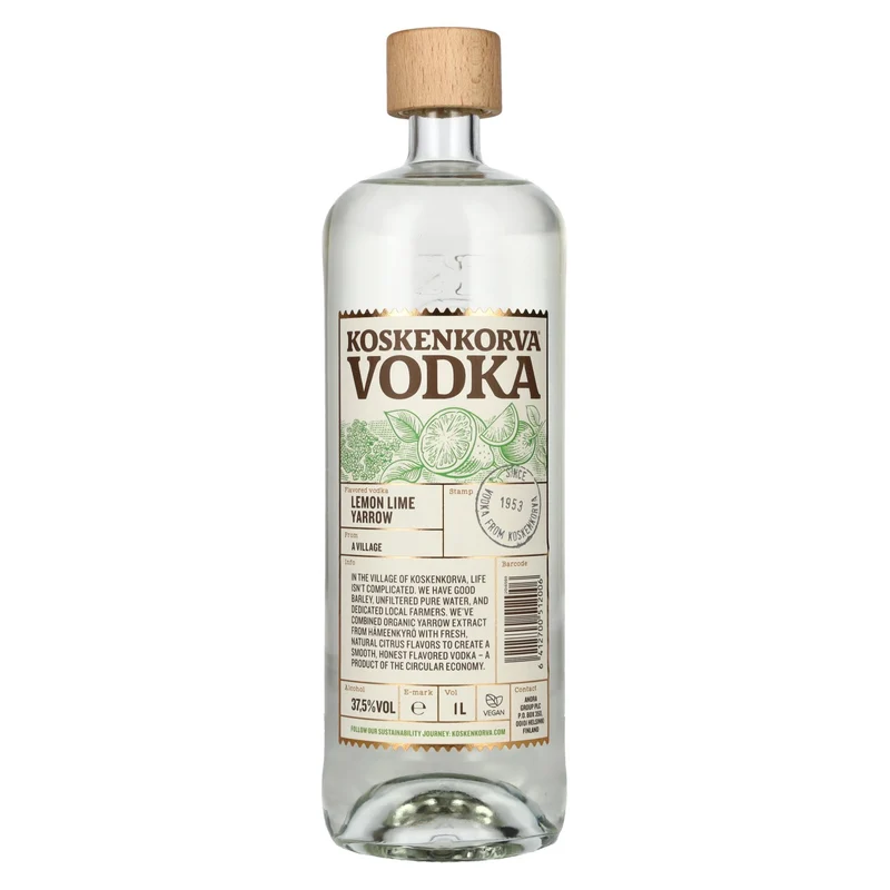 Koskenkorva Vodka LEMON LIME YARROW Flavoured 37,5% Vol. 1l