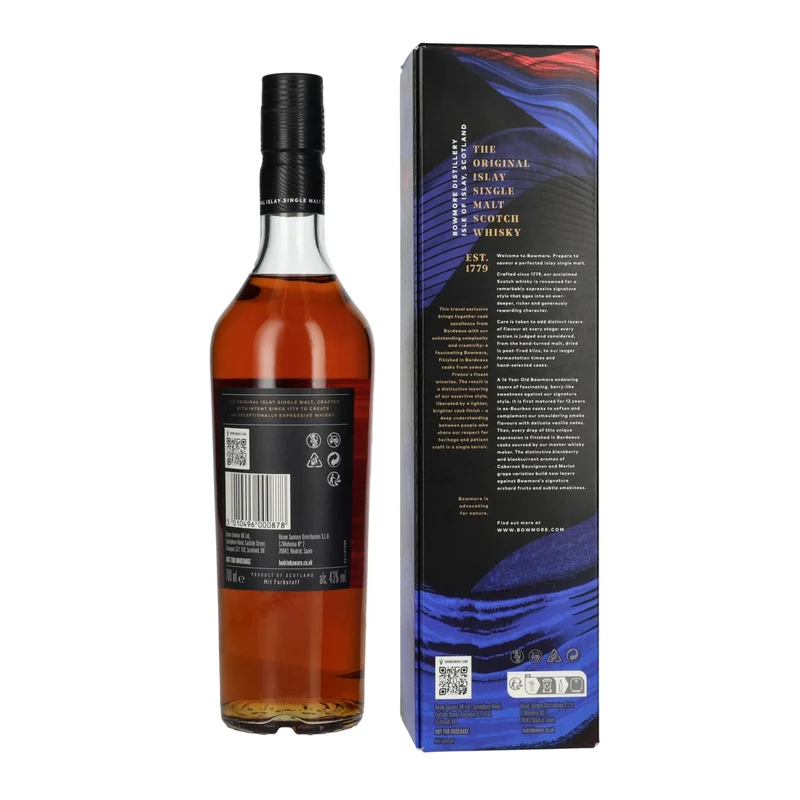 Bowmore 14 Years Old Bordeaux Cask Finish Islay Single Malt 43% Vol. 0,7l in Geschenkbox