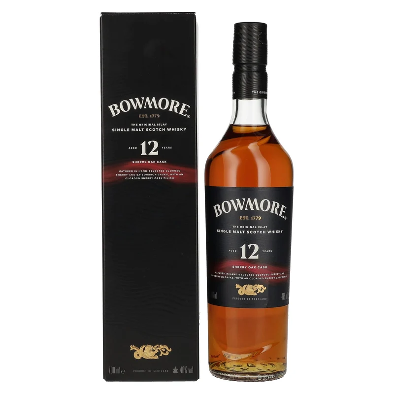 Bowmore 12 Years Old Sherry Oak Cask Islay Single Malt 40% Vol. 0,7l in Geschenkbox
