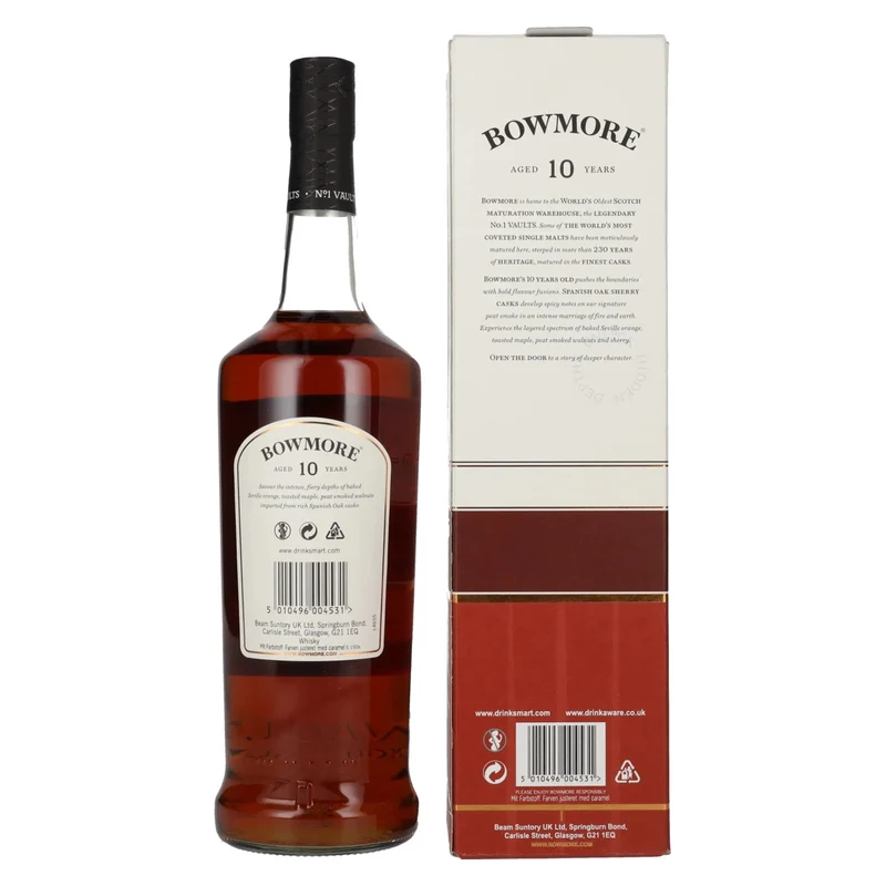 Bowmore 10 Years Old DARK & INTENSE Travel Exclusive 40% Vol. 1l in Geschenkbox