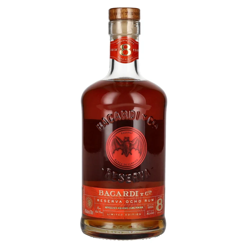 Bacardi 8 Años RESERVA OCHO Sevillian Orange Cask Finish Rum 45% Vol. 0,7l