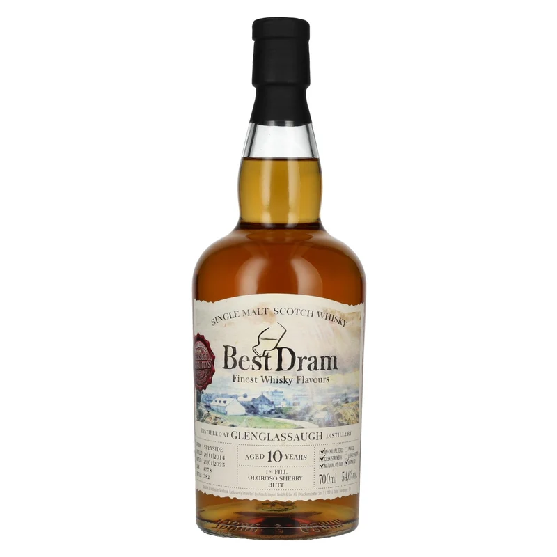 Best Dram 10 Years Old Glenglassaugh 1st Fill Oloroso Sherry Butt Single Malt #278 2014 54,6% Vol. 0,7l