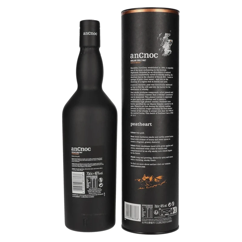 AnCnoc PEATHEART Heavily Peated Batch 3 46% Vol. 0,7l in Geschenkbox