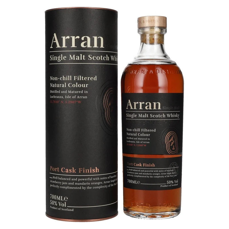 Arran Single Malt PORT CASK FINISH Single Malt Scotch Whisky 50% Vol. 0,7l in Geschenkbox