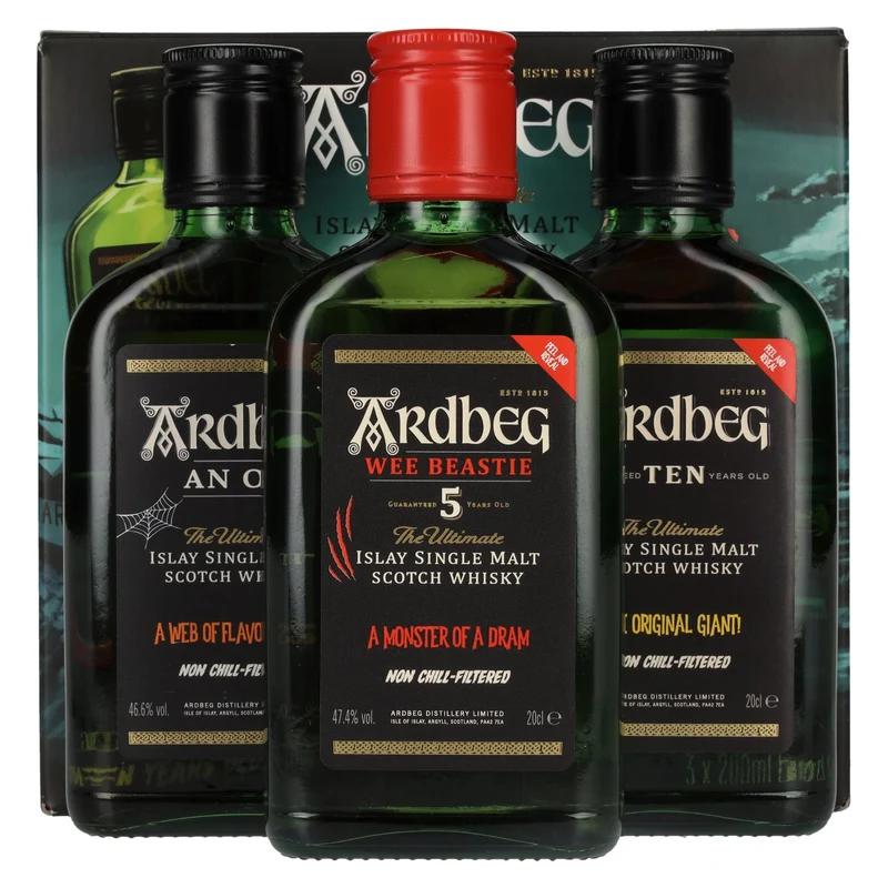 Ardbeg The Three MONSTERS OF SMOKE 46,7% Vol. 3x0,2l in Geschenkbox